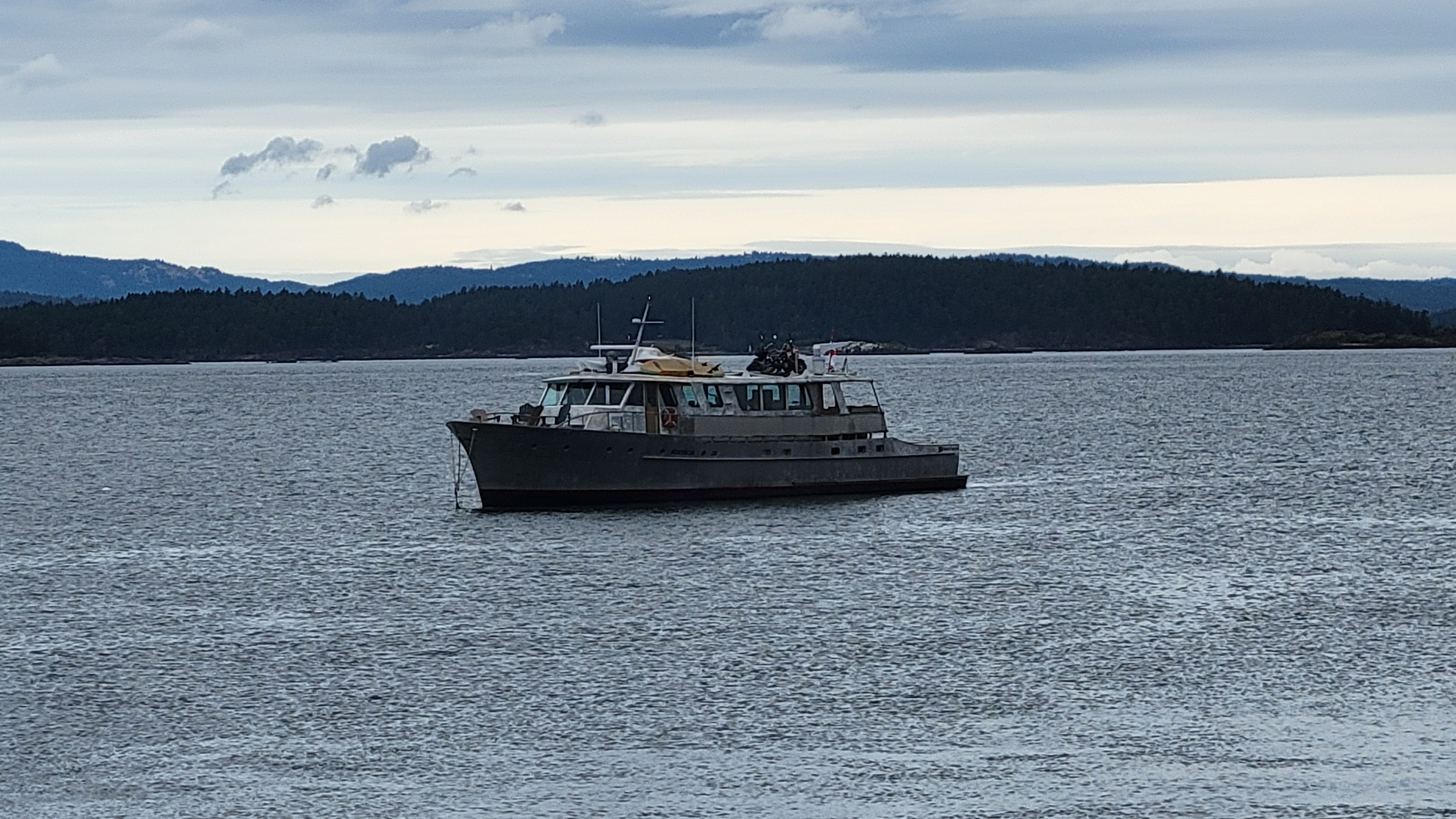 Tangaroa at anchor off